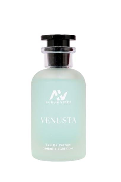 Venusta male perfume 100ml in a sleek glass bottle with a black cap for a refined fragrance experience