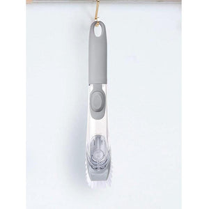 Superior eMart automatic dish scrubber brush with gray handle and clear soap dispenser