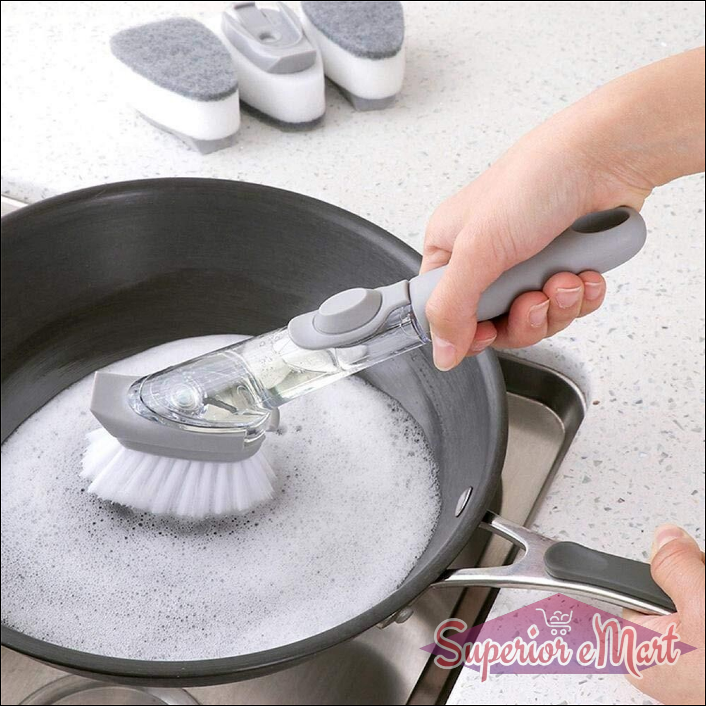Automatic Dish Scrubber Brush with Soap Dispenser - Superior eMart