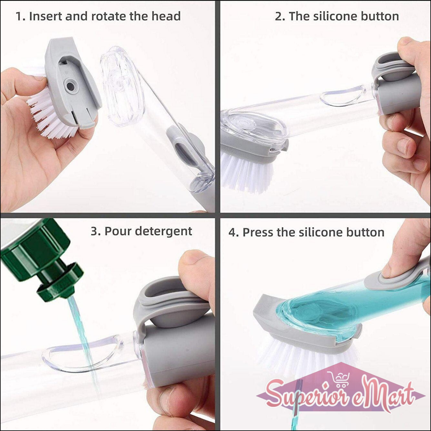 Automatic Dish Scrubber Brush with Soap Dispenser - Superior eMart