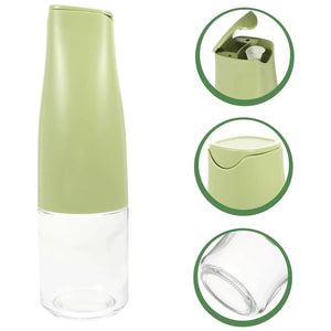 Automatic oil dispenser for kitchen in green and clear design with easy-pour spout