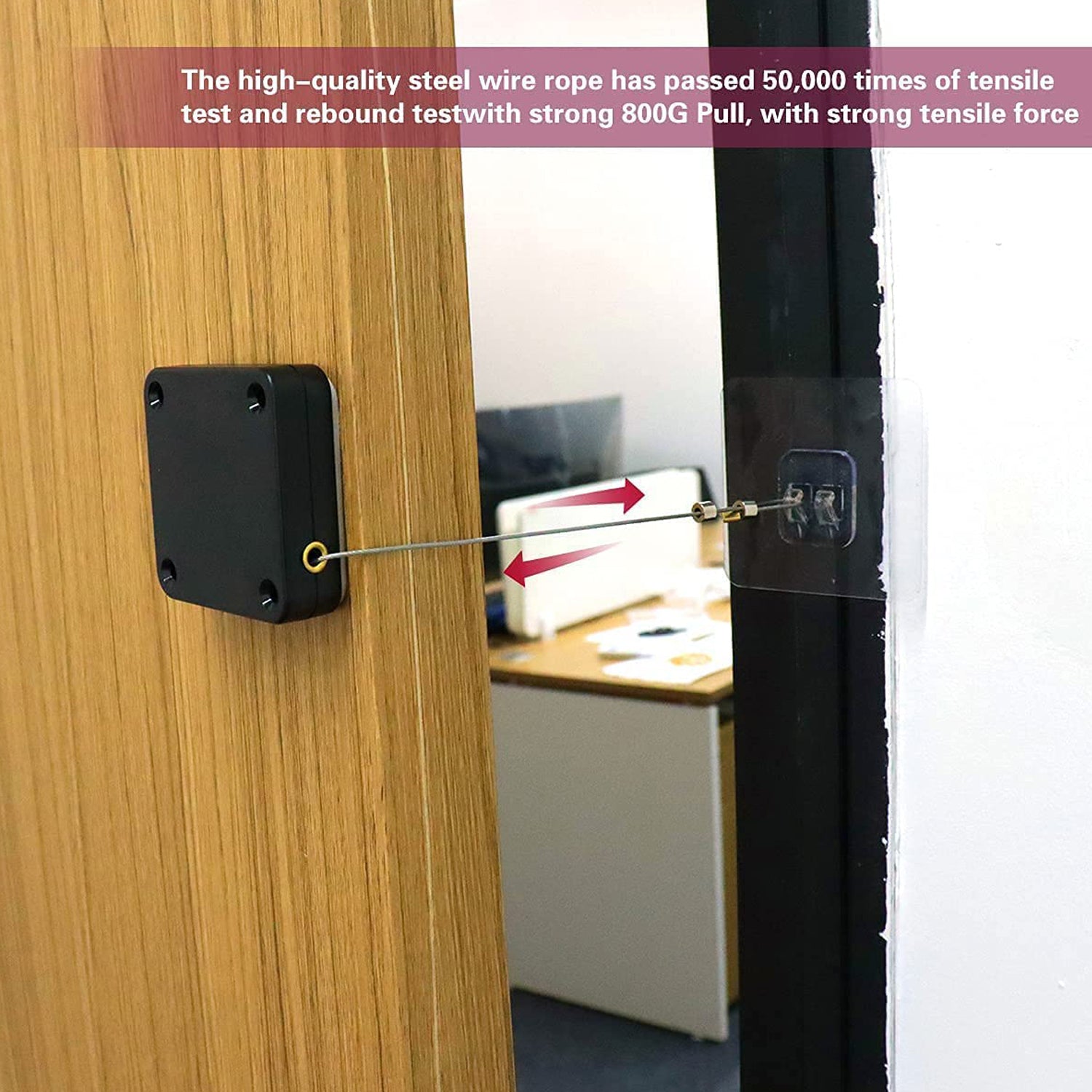 Automatic sensor door closer with high-quality steel wire for tensile strength and durability