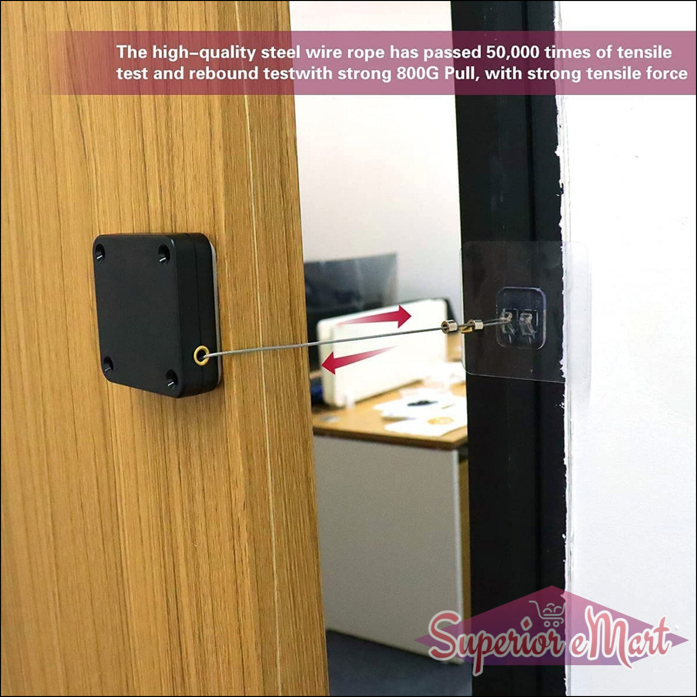 Automatic sensor door closer with high-quality steel wire for tensile strength and durability