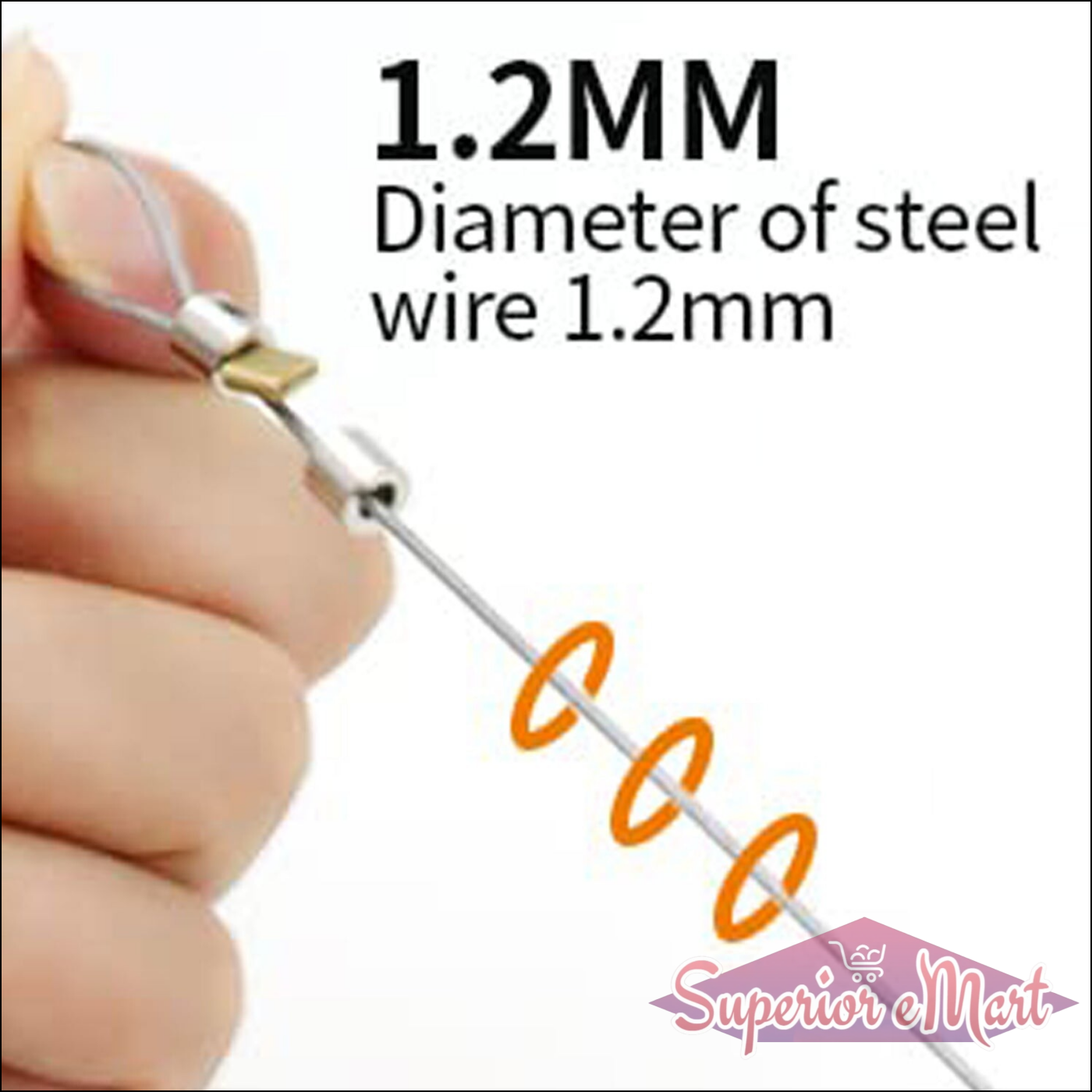 Automatic sensor door closer feature showcasing 1.2mm diameter steel wire for secure installation