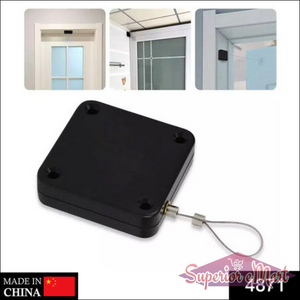 Automatic sensor door closer in black designed for hands-free door operation in home and kitchen settings