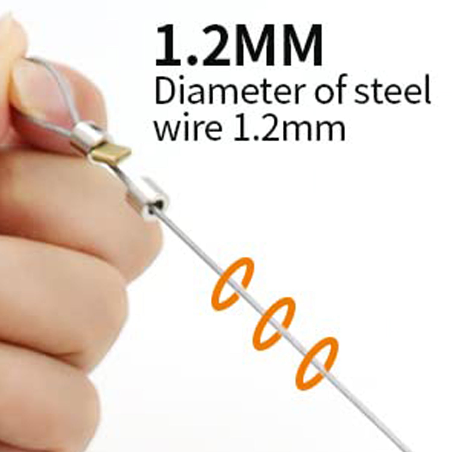 Automatic sensor door closer feature showcasing 1.2mm diameter steel wire for secure installation