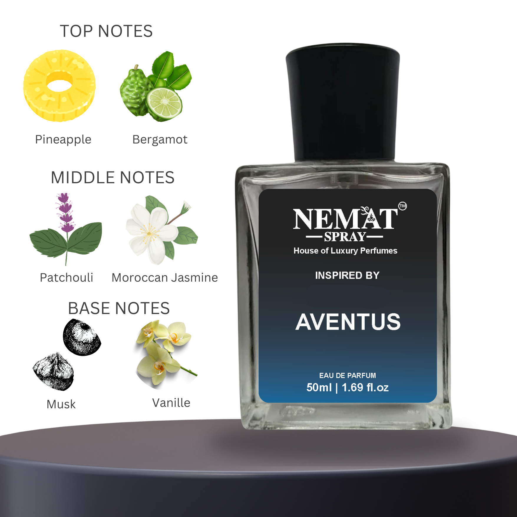 Avventtus Men - Luxury Inspired Perfume in a sleek bottle with notes of pineapple and musk