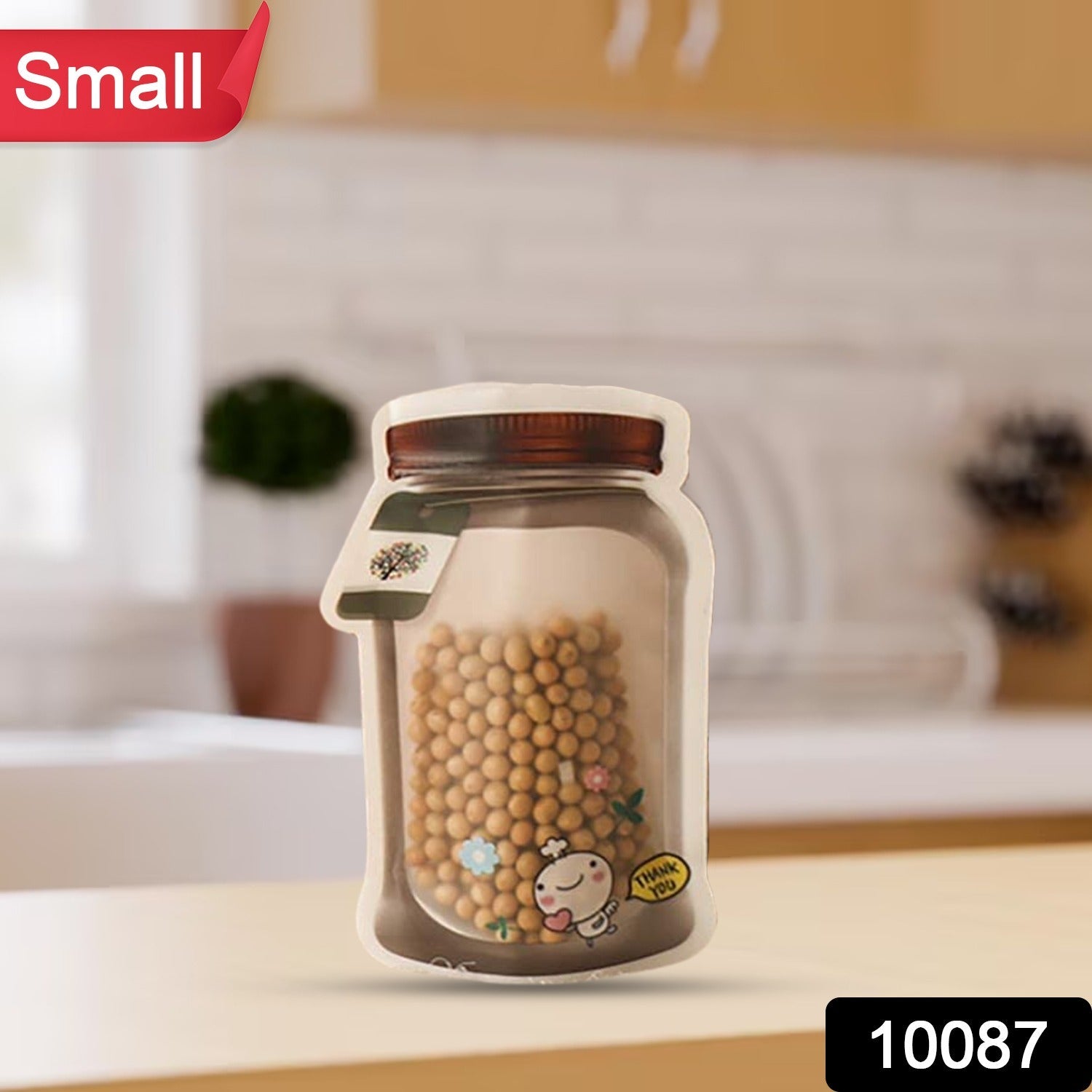 Plastic Transparent Small Jar Shaped Pouch With Zipper (1 Pc) - 10087_small_tran_jar_shape_pouch_1pc