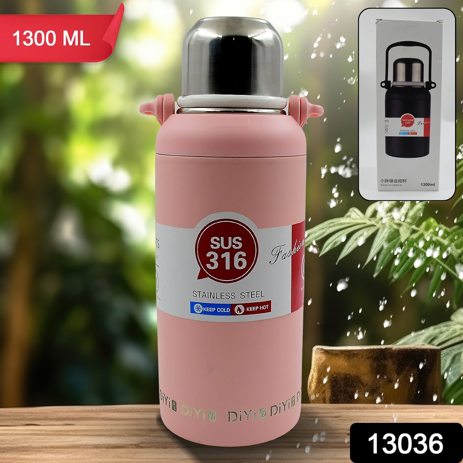 Stainless Steel tumblers 316 Stainless Steel, Vacuum Insulated Cup / Bottle, Por - 13036_vacuum_ss_water_bottle_1300ml