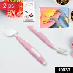 Silicone Bendable Kids Feeding Spoons And Forks, Toddler Utensils with Travel ca - 10039_bendable_spoon_n_fork_2pc