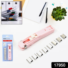 Portable Paper Clamp With 8 Pcs Clip Dispenser Handheld Paper Fast Clam (1 Set) - 17950_paper_clamp_with_8_clip