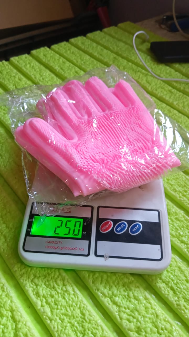 Dishwashing Gloves with Scrubber| Silicone Cleaning Reusable Scrub Gloves for Wa - 17723_scrubber_gloves_250gm