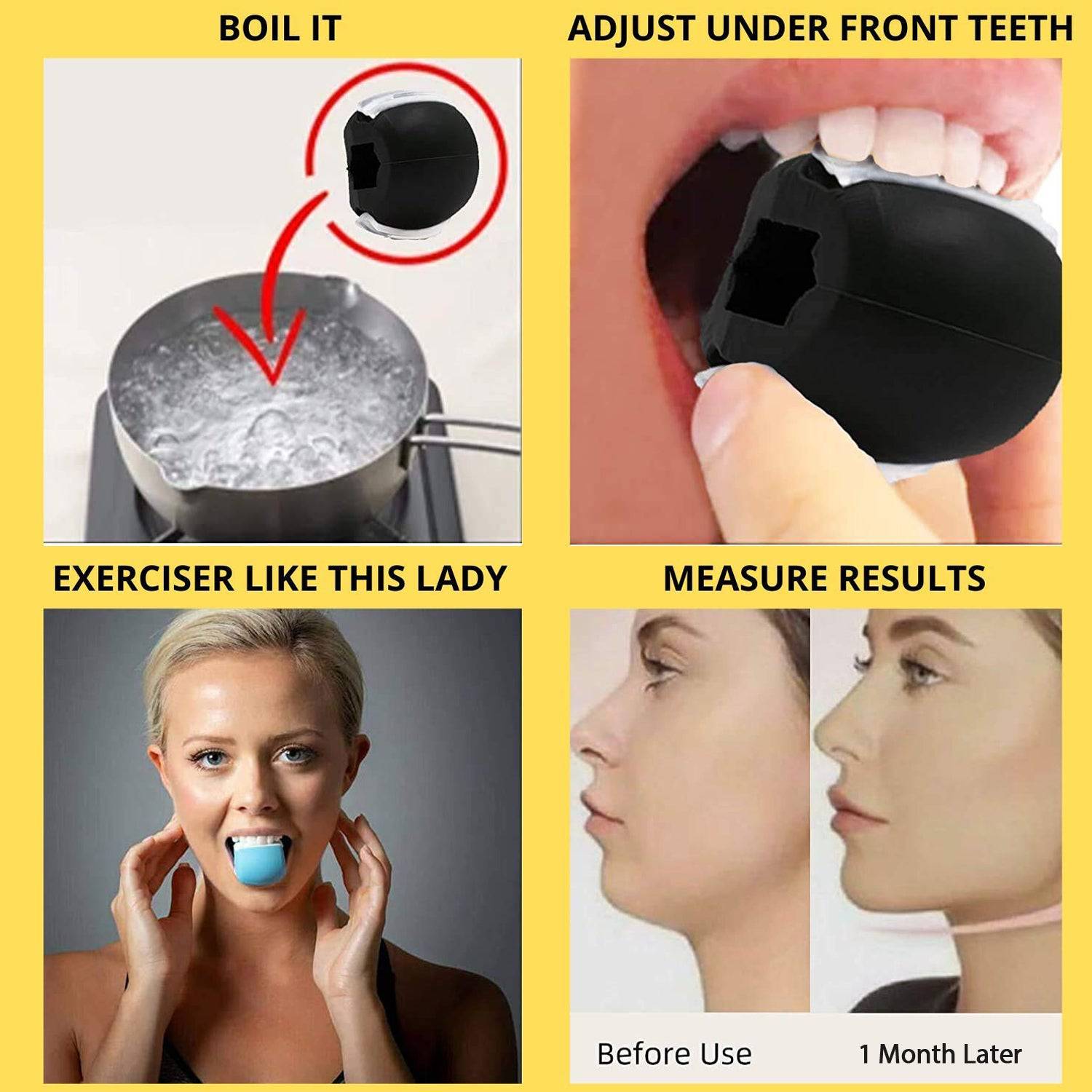 6101v Cn Blk Jaw Exerciser Used To Gain Sharp And Chiselled Jawline Easily And Fast. - Superior eMart