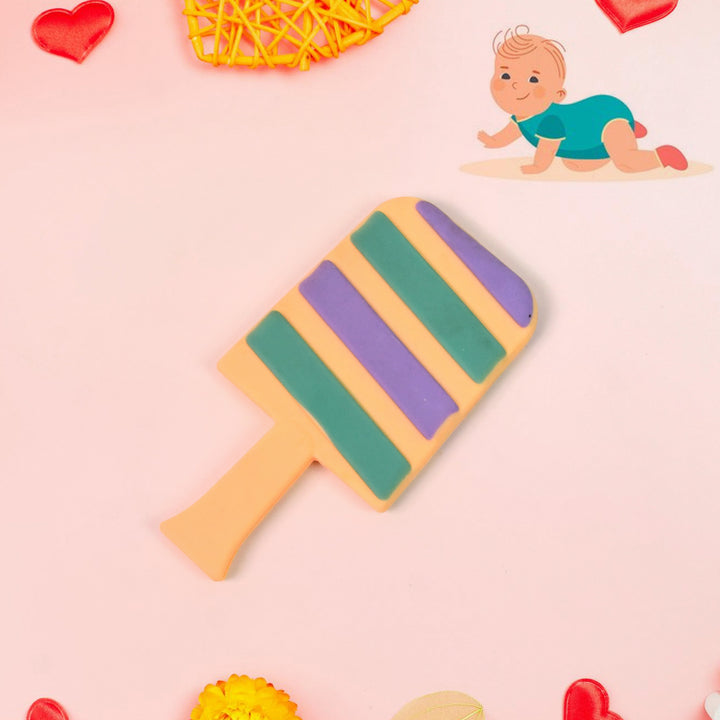 Colorful candy shape teether that soothes babies while developing gum strength