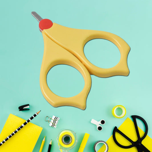 Yellow baby safety nail clippers with ergonomic design for easy and safe nail trimming