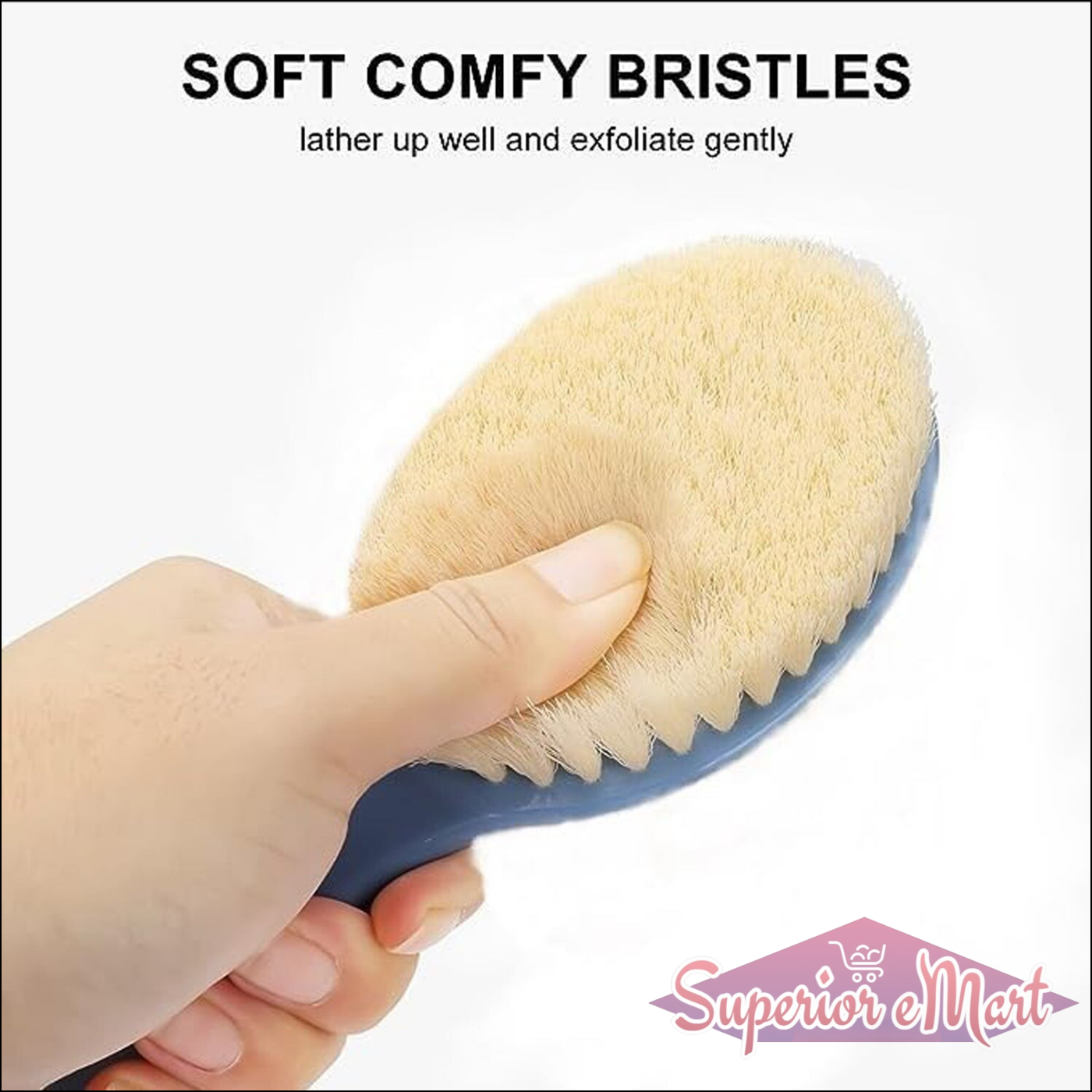 Back Scrubber For Shower Dry Body Brush Back Brush Long Handle (1 Pc) - Superior eMart