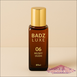 Badz Luxe perfume set featuring Musky Oudh fragrance in a stylish 20ml bottle