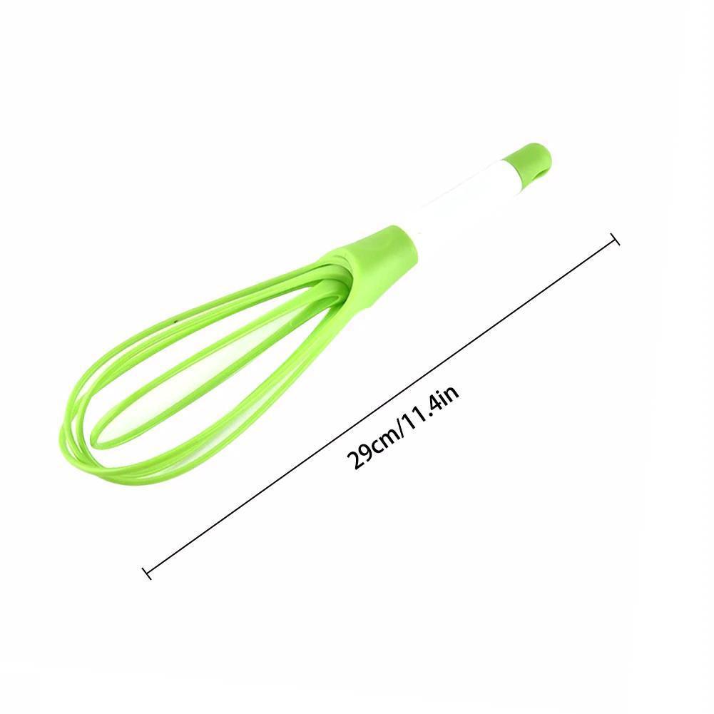 Green balloon whisk mixer for kitchen, 29cm long, ideal for mixing ingredients smoothly