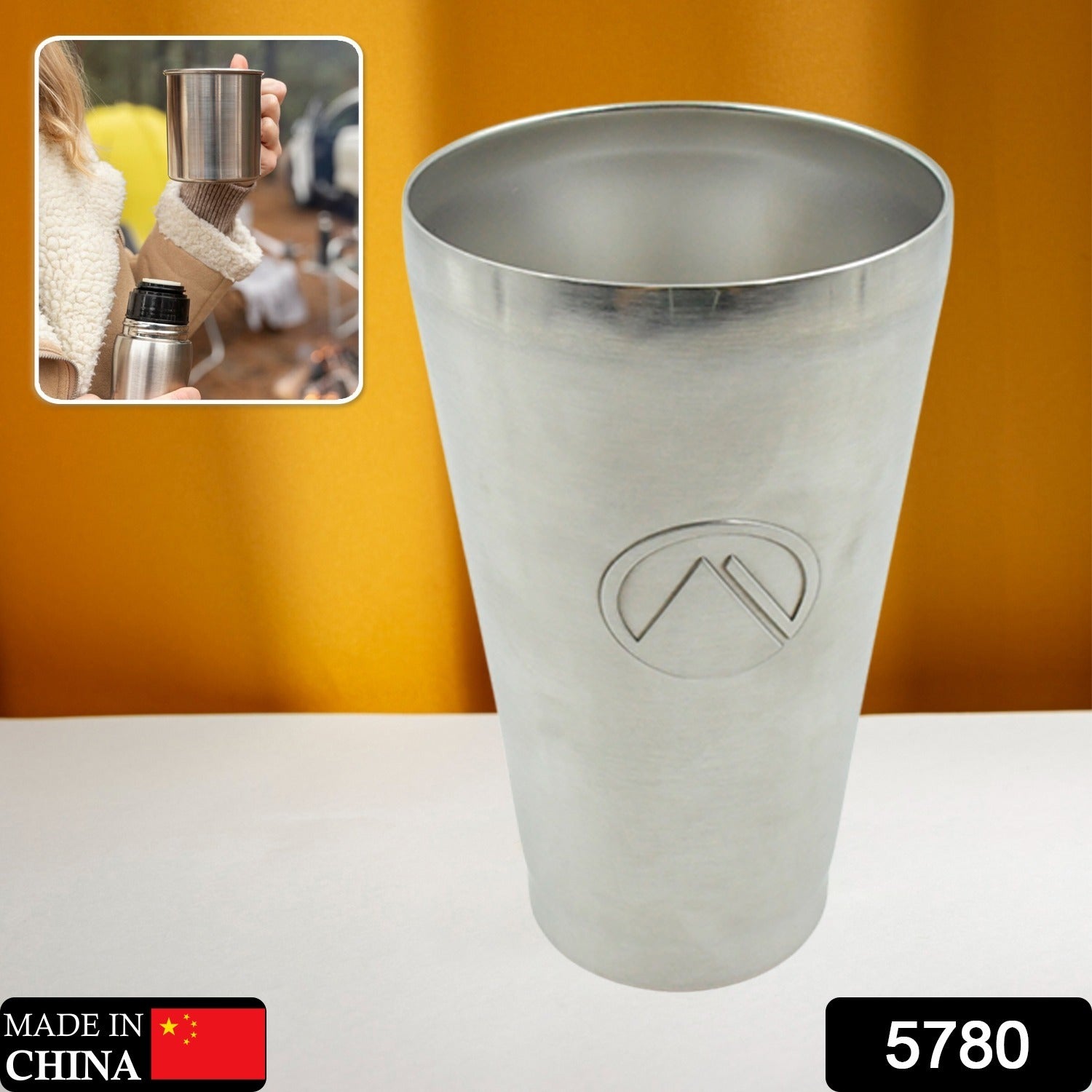 Stainless Steel Vacuum Insulated Travel Mug/ Glass Reusable Water Glass/Serving  - 5780_vacuum_glass_1pc_no1