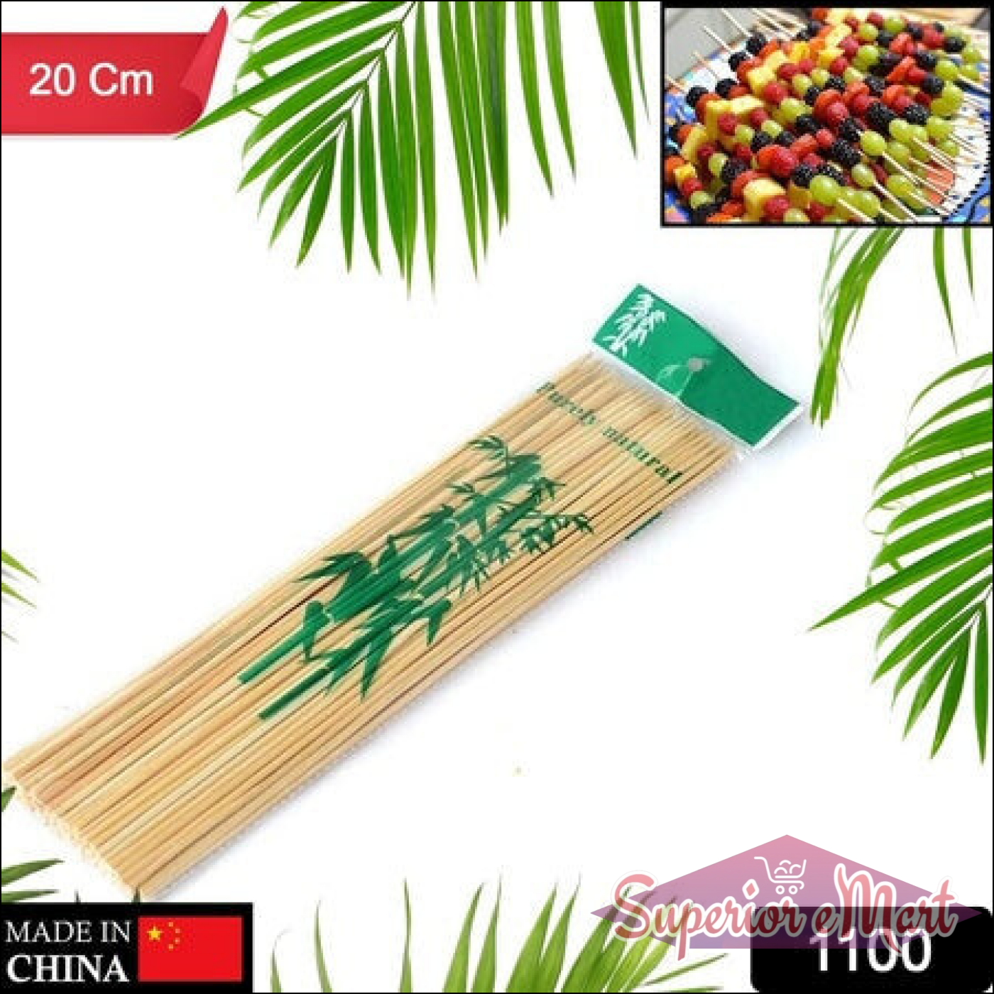 BBQ, Kebab, Fruit Wooden Sticks (20cm) - Superior eMart