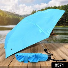 3-Fold Umbrella Summer Sun and Rain Protection Foldable Cute Umbrella || UV P - 8571_foldable_umbrella_1pc_no8