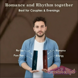 Long lasting deodorant combo pack featuring Romance and Rhythm, perfect for couples and evening use