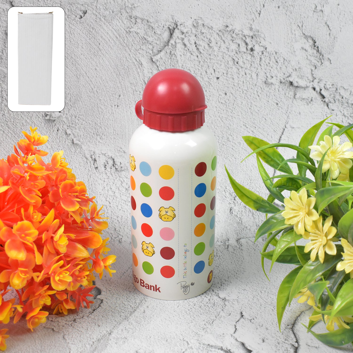 Aluminium Metal Sports Water Bottle 1 Pc 350 ml with Colorful Dots Design for Active Lifestyle