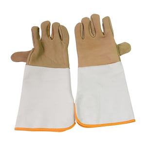 Superior eMart big garden work gloves with durable leather palms and extended cuffs for powerful protection