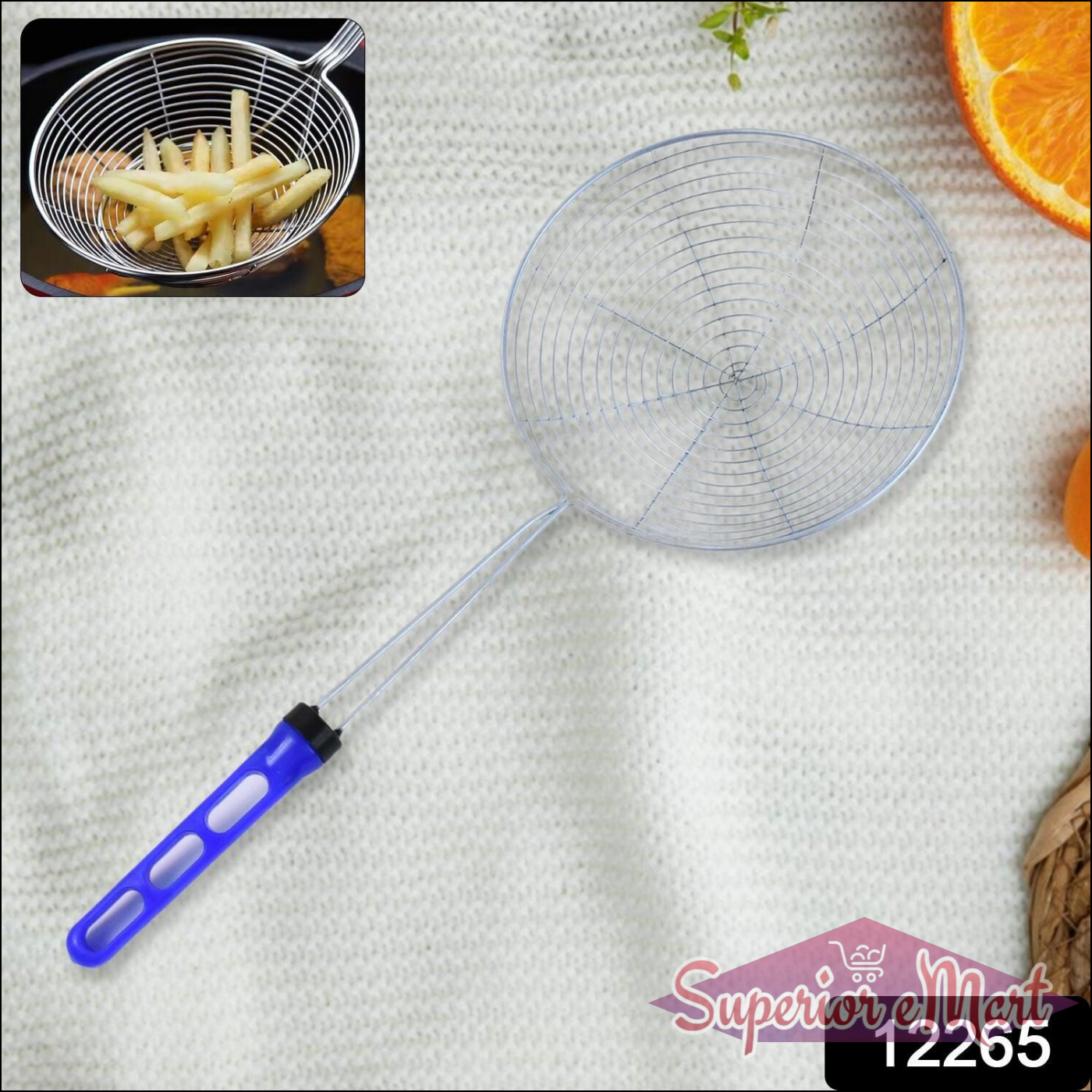Big Stainless Steel Deep Fry Strainer with Handle - Superior eMart