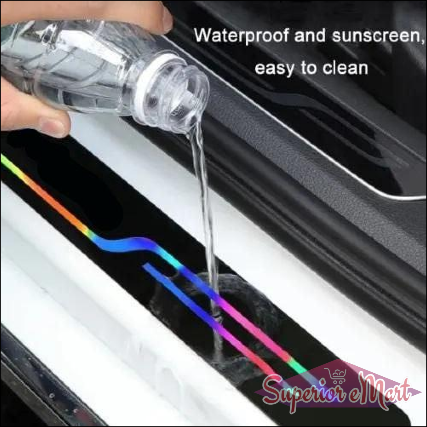 Black and Neon Car Door Entry Guard Pack of 4 - Superior eMart