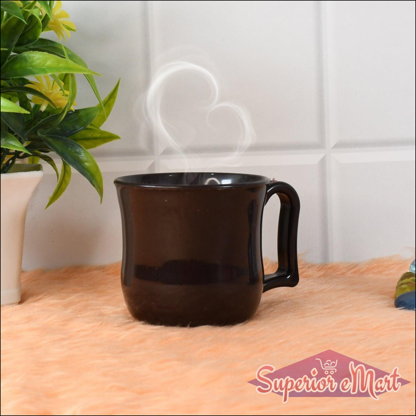 Black Tea Cup with Handle - Superior eMart