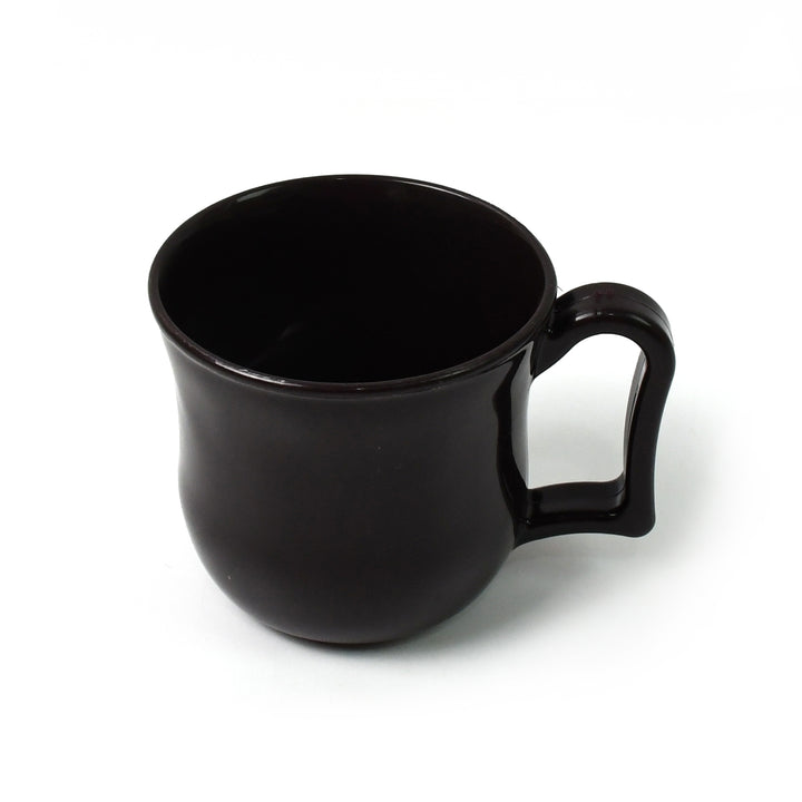 Elegant black tea cup with handle, perfect for enjoying your favorite beverages