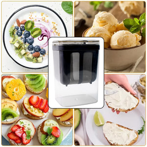 Superior eMart yogurt strainer with storage in clear container with black straining basket for homemade yogurt