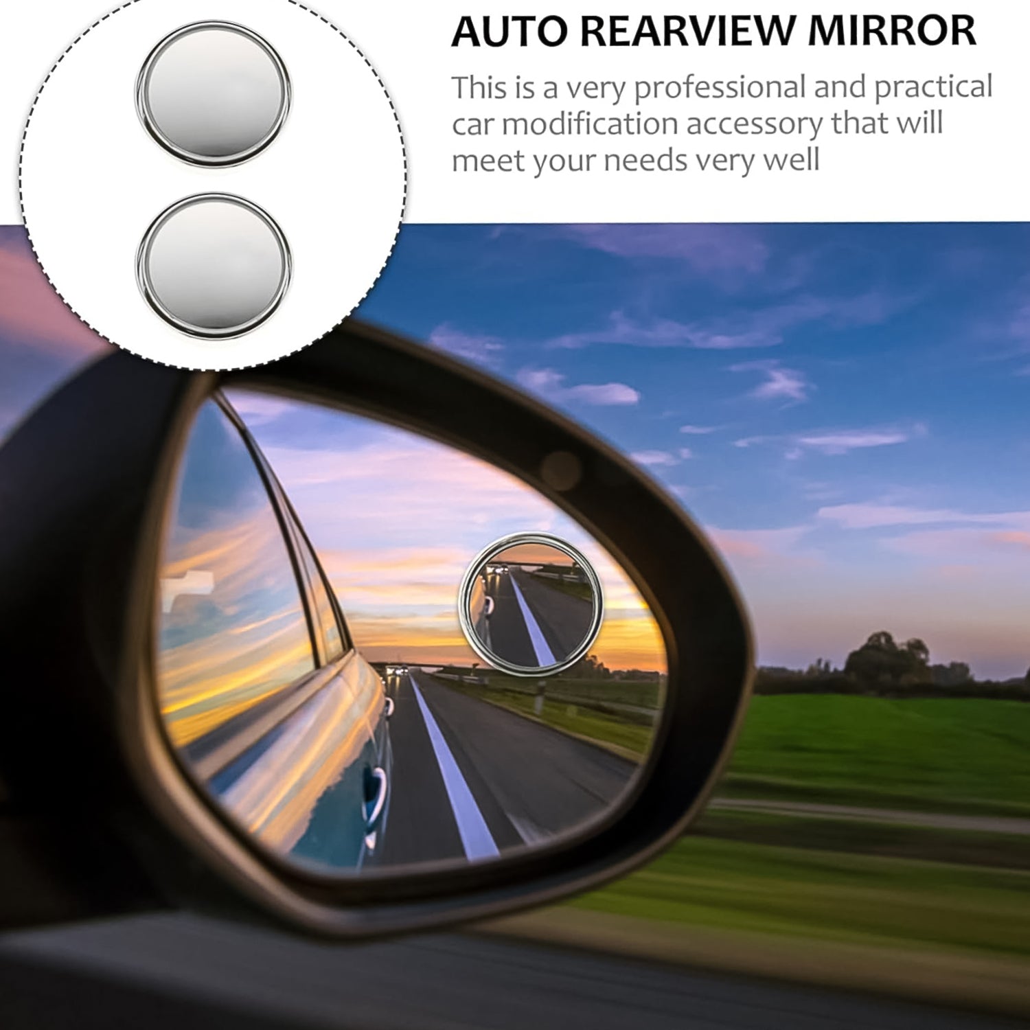 Auto rearview mirror featuring a blind spot mirror for cars, enhancing safety during driving