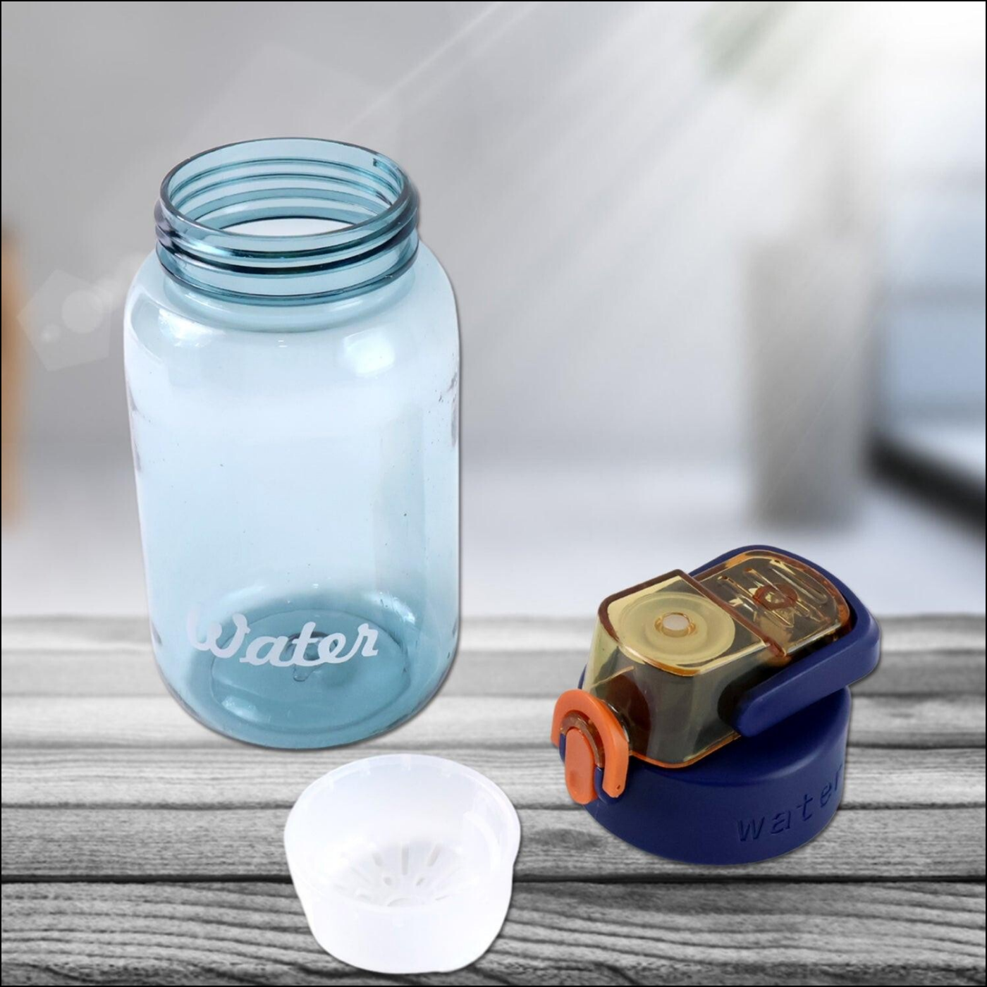 Blue Leak-proof Flip Cap Lock Water Bottle (600ml Approx  1 Pc) - Superior eMart