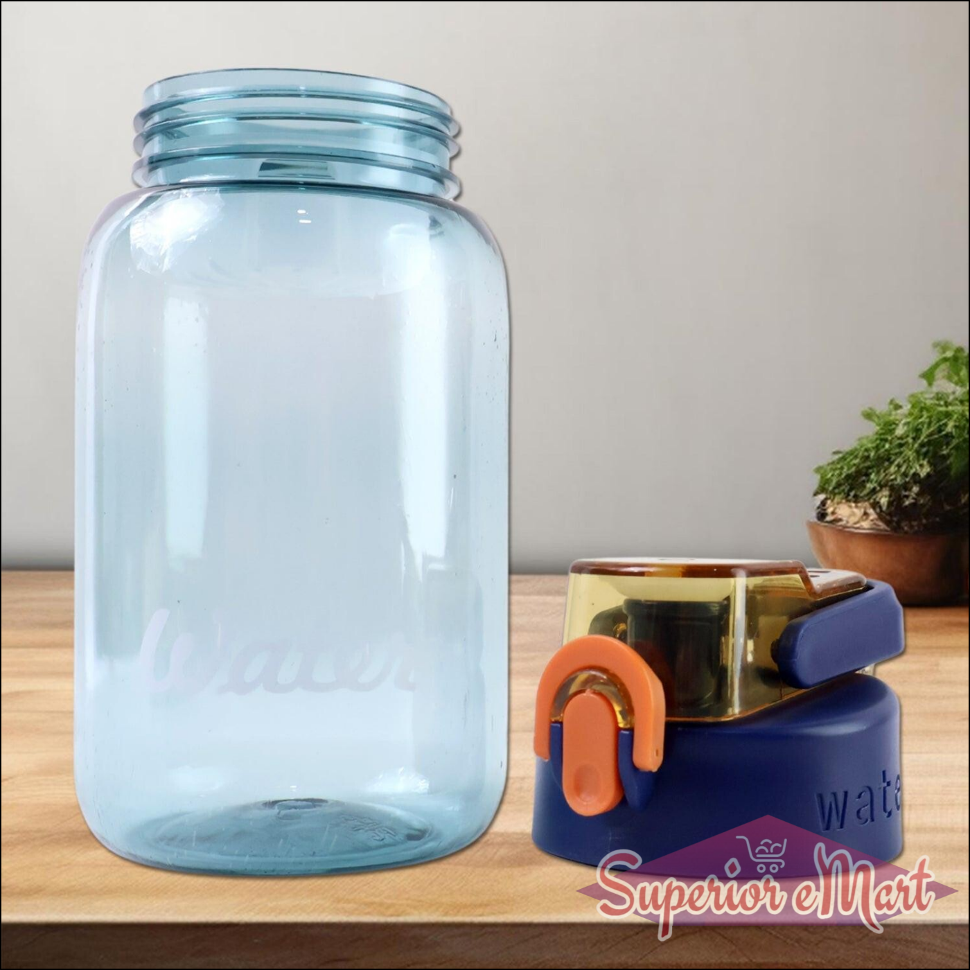 Blue Leak-proof Flip Cap Lock Water Bottle (600ml Approx  1 Pc) - Superior eMart