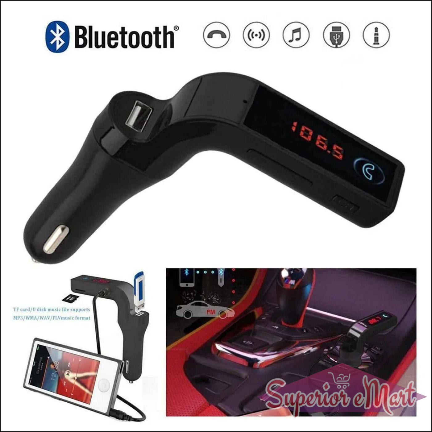 Bluetooth FM Transmitter - Superior eMart