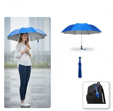 Manual Portable Umbrella for Rain & Sun | Travel Umbrella - Pack of 2