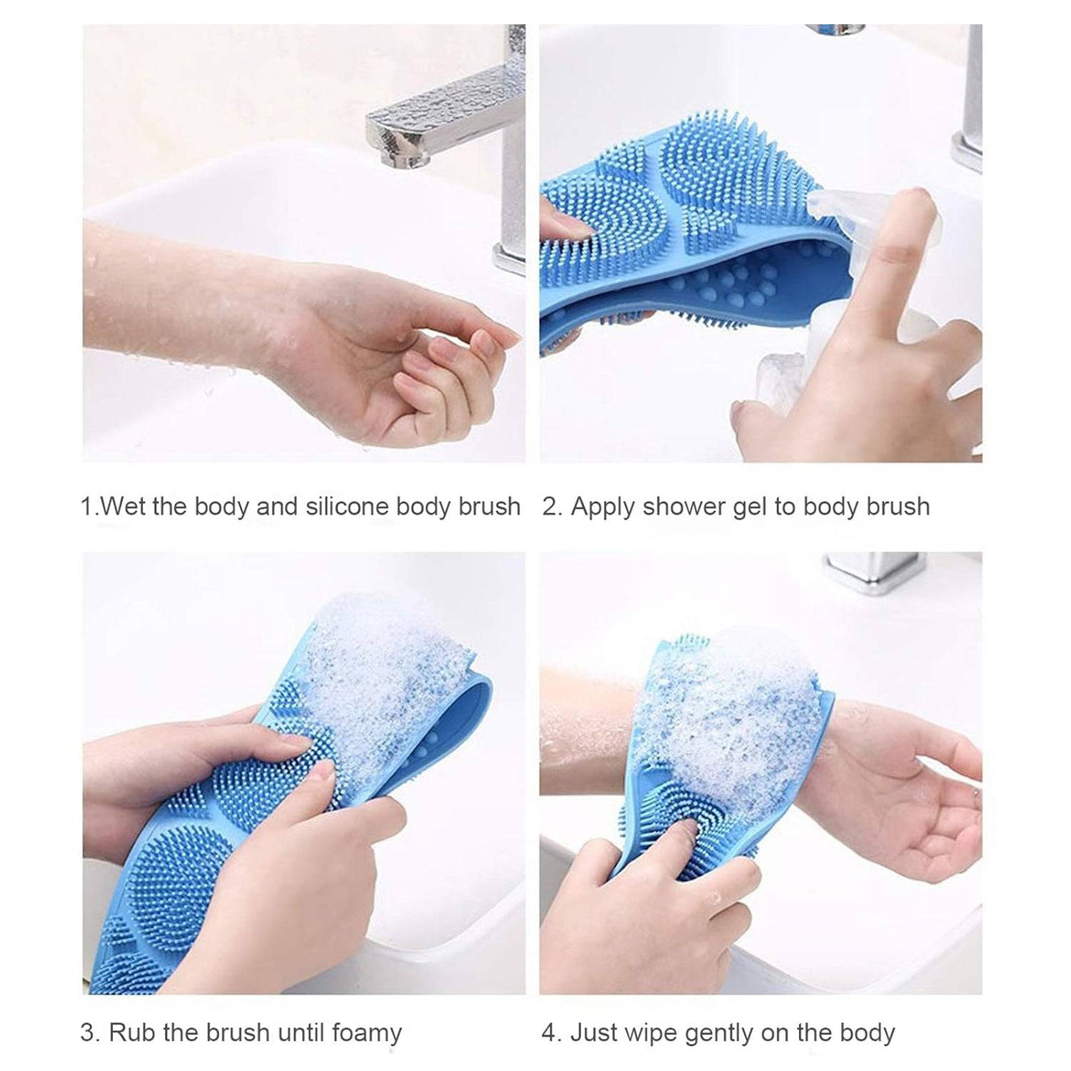 Silicone Body Scrubber Silicone Bath Body Brush (1 Pc  25 Inch) - Superior eMart