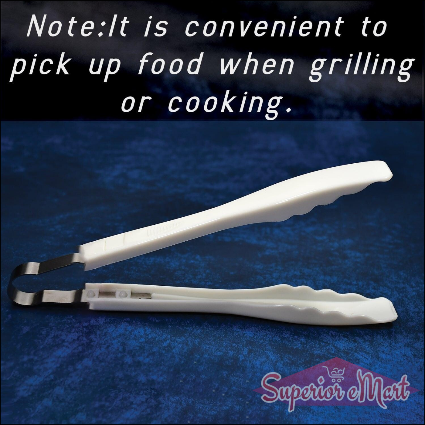Durable kitchen bread tongs in white for easy food handling while grilling or cooking
