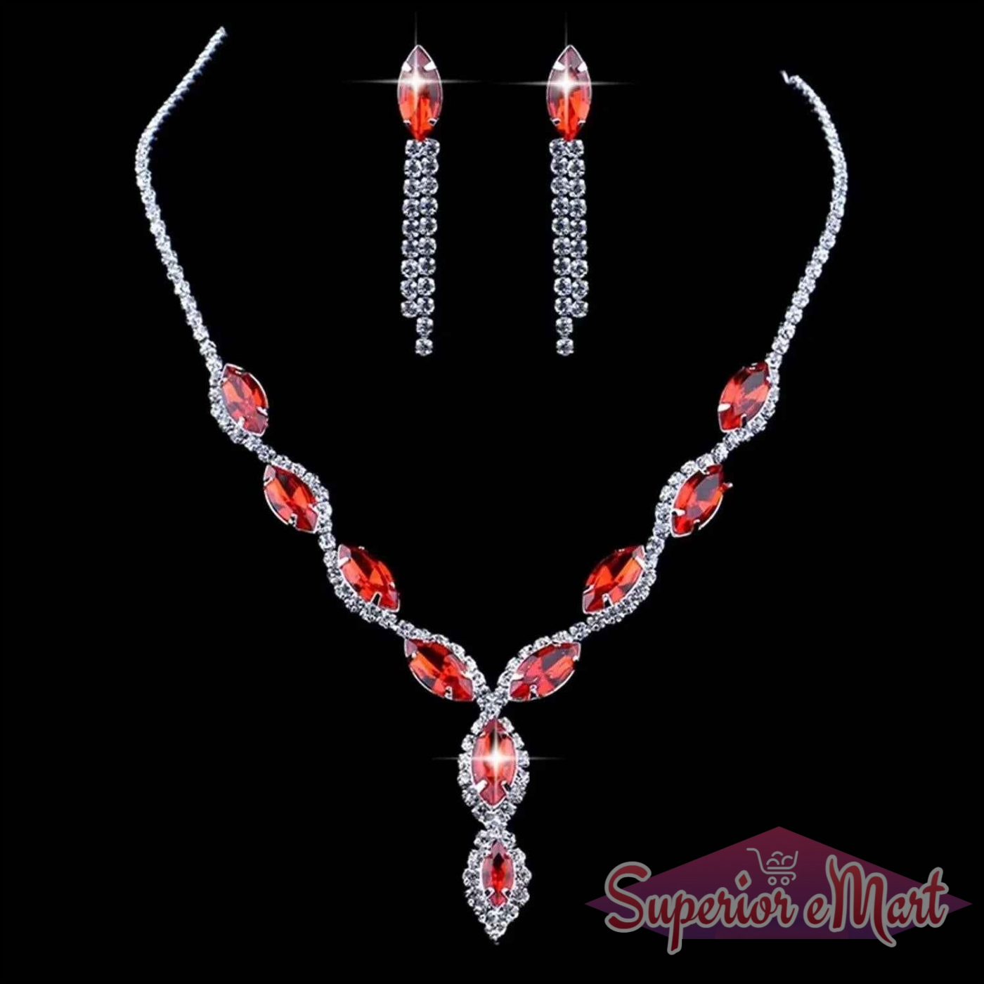 Bridal Necklace and Earrings Mix Color - Superior eMart