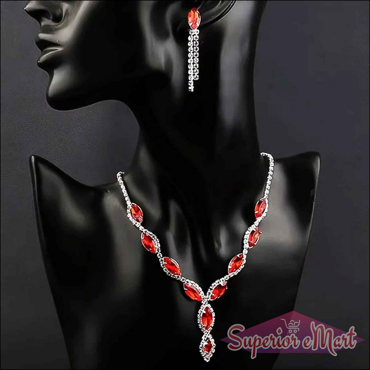 Bridal Necklace and Earrings Mix Color - Superior eMart