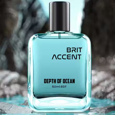 Brit Accent Depth of Ocean 50ml EDT, a long lasting unisex perfume in a stylish bottle