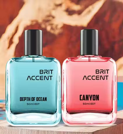 Brit Accent Long Lasting Unisex Perfume Pack with Depth of Ocean and Canyon in 50ml bottles