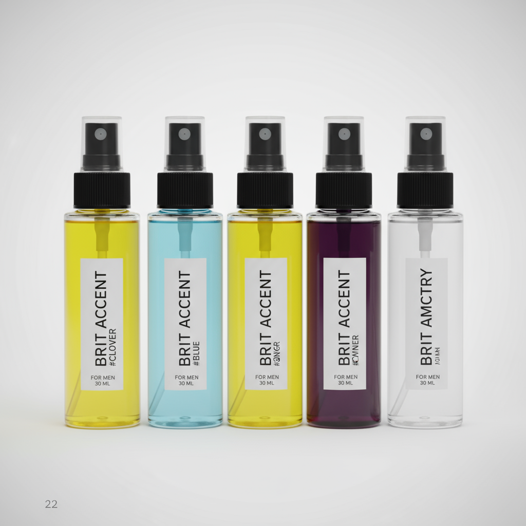 Men's perfume gift pack featuring five stylish spray bottles in vibrant colors for any occasion