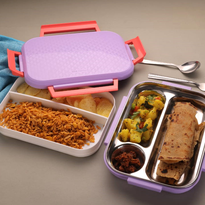Superior eMart multi compartment lunch box for office with colorful sections for balanced meals