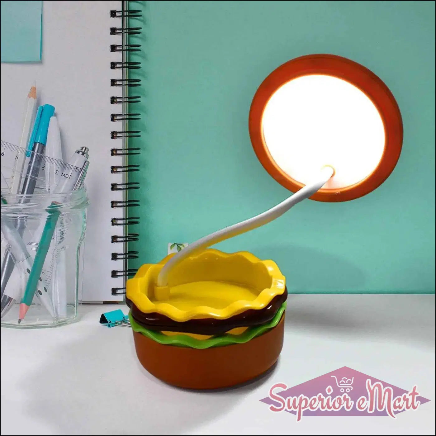 Burger Night Lamp - Fun Burger Themed LED Night Lamp for Any Room