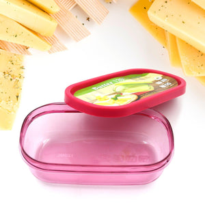 Superior eMart butter container for kitchen in pink with a secure lid for storing butter