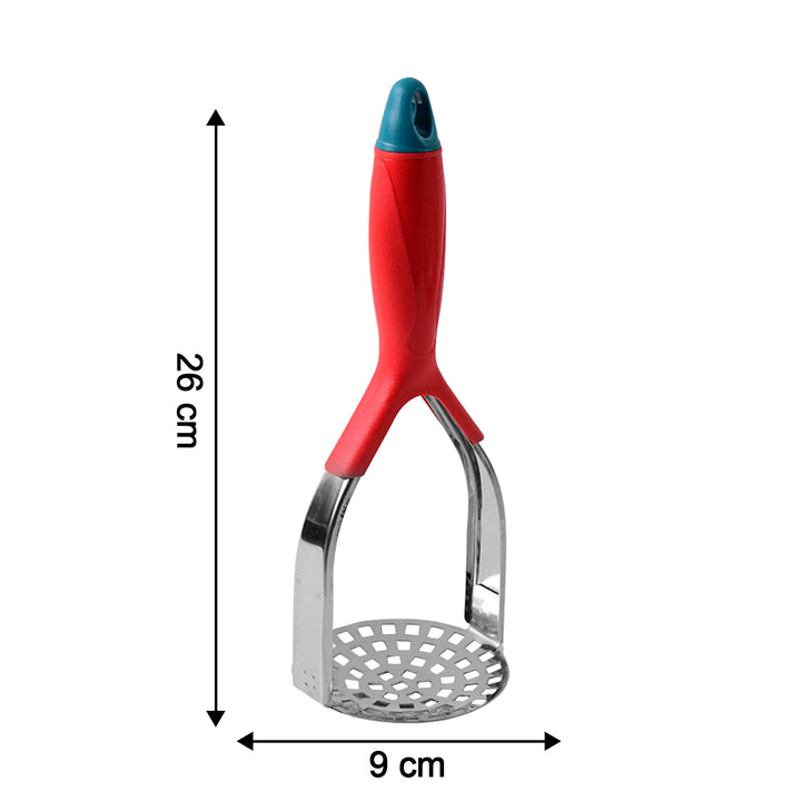 Kitchen Food Masher | Heavy Duty Masher for Fruits, Veggies & Potatoes | Soft Grip Handle (1 Pc)
