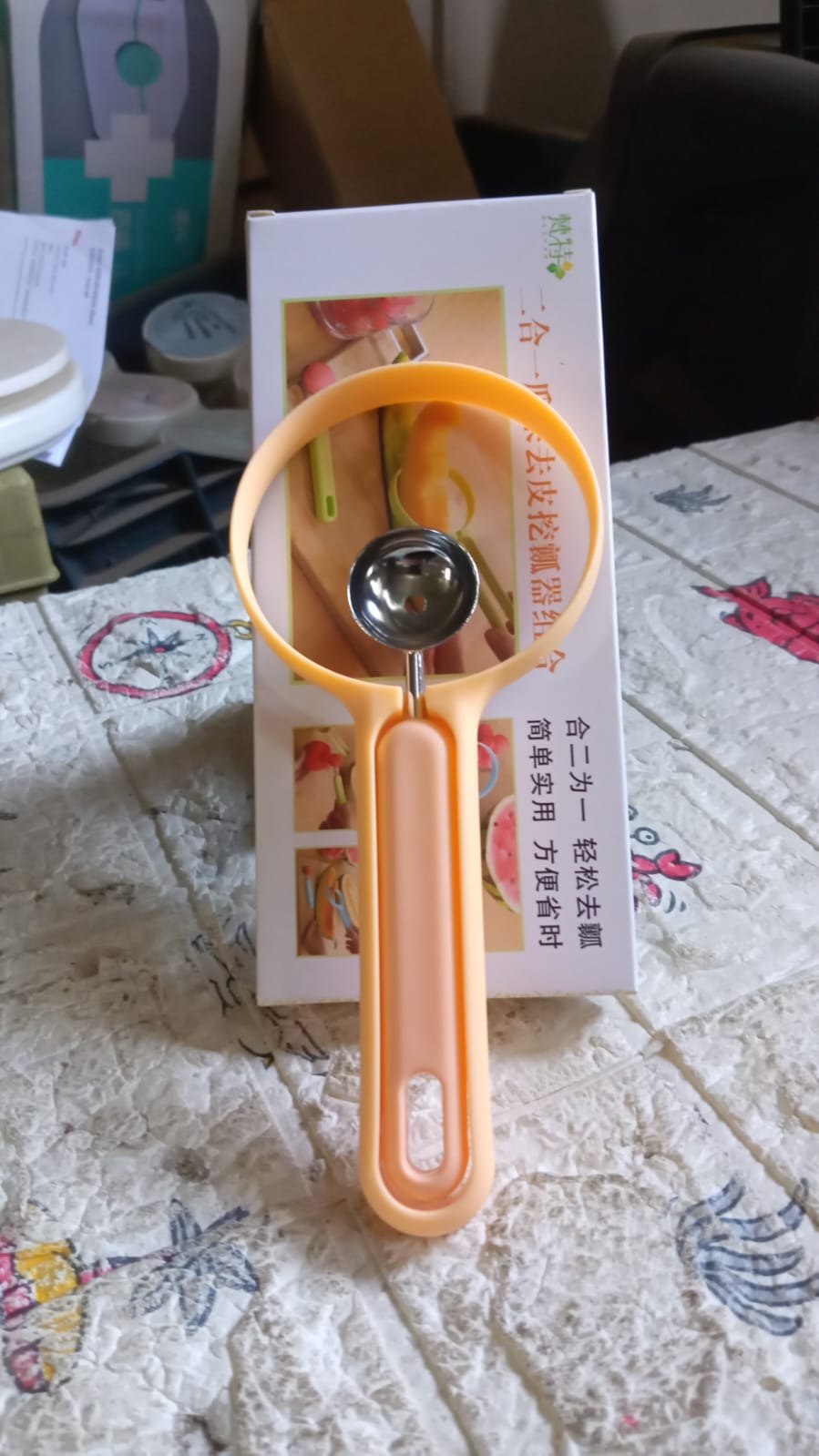 2 in 1 Kitchen Tool - Soft Fruit Peeler and Baller - Avocado, Papaya, Watermelon - 8154_2in1_fruit_peeler_n_baller